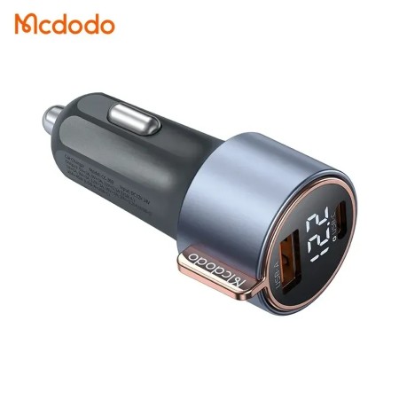 Mcdodo 75W PD Fast Car Charger USB-A & Type-C with Digital Display