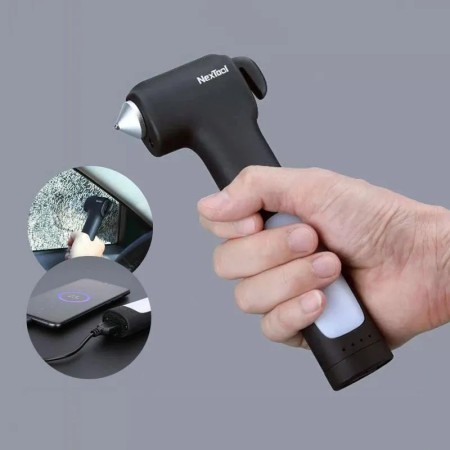 Nextool 4 in1 Multi Safety Hammer Emergency Car Escape Hammer Window Breaker Seatbelt Cutter Flashlight Power Bank